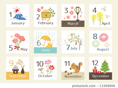 Seasonal illustration set B 11888666