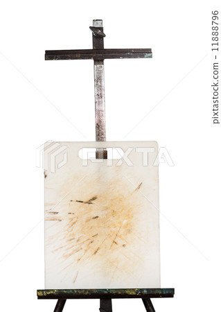 Plastic chopping board on metal easel 11888796