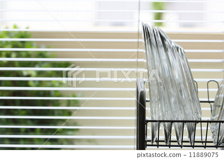 clean dish on a dish rack clean dish on a dish rack 11889075