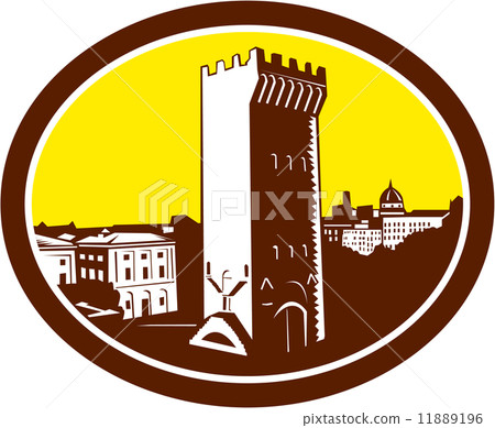 Tower of San Niccolo Florence Woodcut Tower of San Niccolo Florence Woodcut 11889196