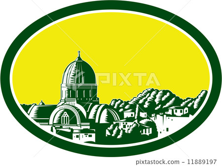 Great Synagogue of Florence Woodcut Great Synagogue of Florence Woodcut 11889197