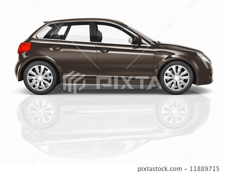 Brown 3D Hatchback Car Illustration 11889715