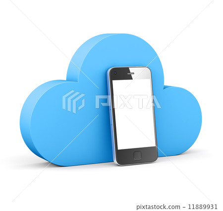cloud shape speech bubble with phone 11889931