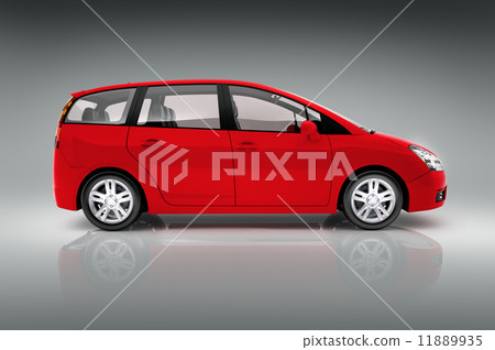 Three Dimensional Family Car Parked Sideways Three Dimensional Family Car Parked Sideways 11889935