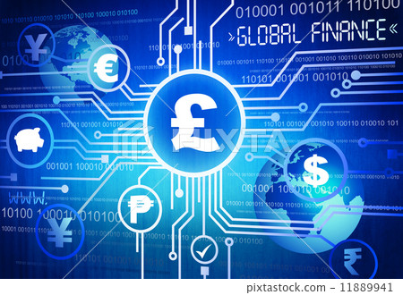 Digitally Generated Image of Different Global Currency Symbols Digitally Generated Image of Different Global Currency Symbols 11889941