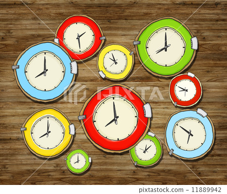 Multicolored Group of Clock Isolated Multicolored Group of Clock Isolated 11889942