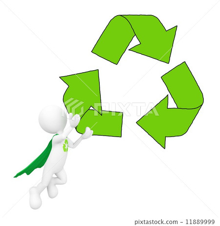 Green Superhero with Recycling Symbol Green Superhero with Recycling Symbol 11889999