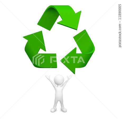 3D man with Recycle symbol 3D man with Recycle symbol 11890005