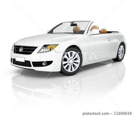 Side View Studio Shot Of White Convertible Side View Studio Shot Of White Convertible 11890038