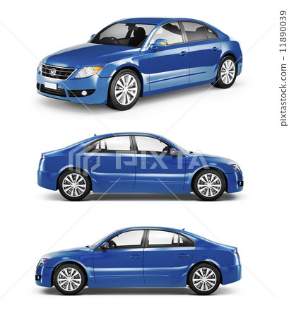3D Image of Blue Family Car 3D Image of Blue Family Car 11890039