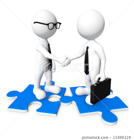 3D business men shaking hands 11890129