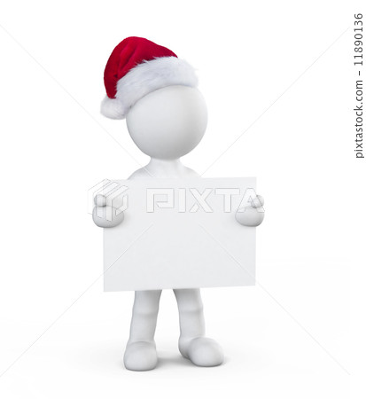 Santa boy holding placard Santa boy holding placard 11890136