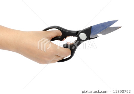 Hand holding scissors 11890792