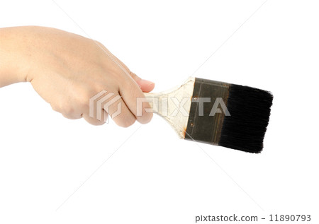 Hand holding paint brush 11890793