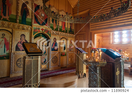 Wooden church of All Saints of Siberia on the Tura river. 11890924