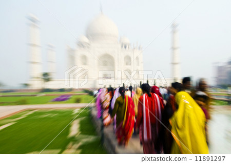 People Walking Through the Taj Mahal People Walking Through the Taj Mahal 11891297