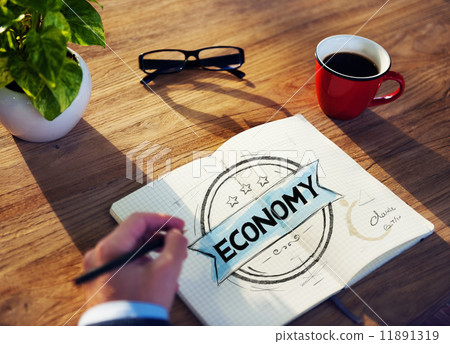 Businessman Brainstorming About Economic Issues 11891319