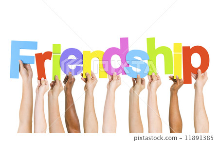 Multi Ethnic People Holding The Word Friendship 11891385