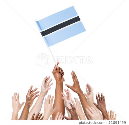 Group Of Multi-Ethnic People Reaching For And Holding The Flag O Group Of Multi-Ethnic People Reaching For And Holding The Flag O 11891439