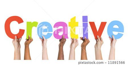 Diverse Hands Holding The Word Creative 11891566