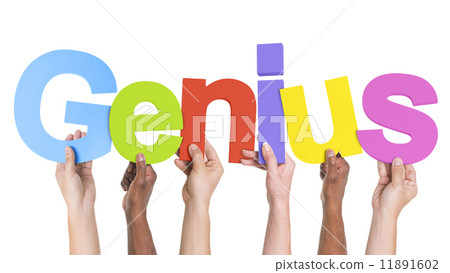 Diverse Hands Holding The Word Genius 11891602