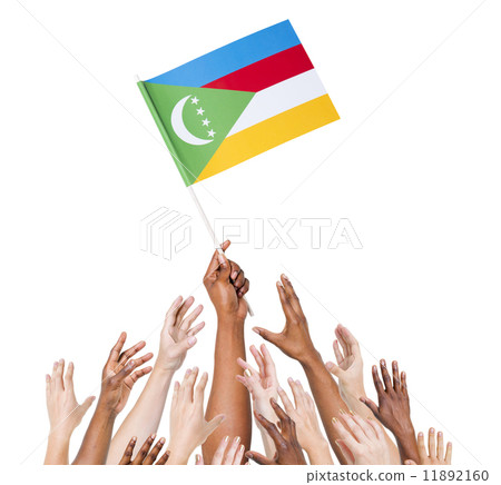 Group Of Multi-Ethnic People Reaching For And Holding The Flag O 11892160