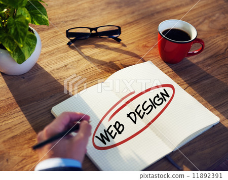 Businessman Brainstorming About Web Design Businessman Brainstorming About Web Design 11892391