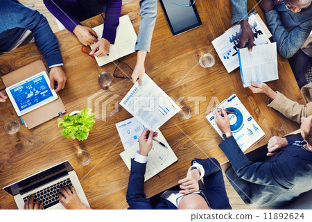 Group of Multiethnic Busy People Working in an Office 11892624