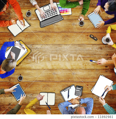 Diverse People in a Meeting and a Copy Space Diverse People in a Meeting and a Copy Space 11892981