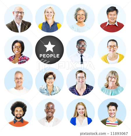 Headshots of Multi-Ethnic Group of People Isolated Headshots of Multi-Ethnic Group of People Isolated 11893067