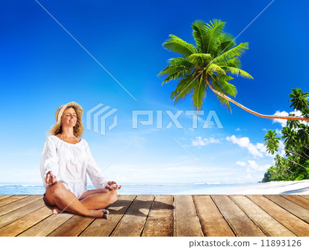 Woman doing Meditation with Nature Woman doing Meditation with Nature 11893126