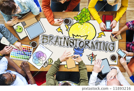 Diverse People with Photo Illustrations Brainstorming 11893216
