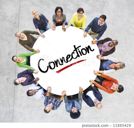 Diverse People in a Circle with Connection Concept Diverse People in a Circle with Connection Concept 11893429