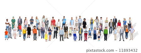 Large Group of Multiethnic People with Various Occupations Large Group of Multiethnic People with Various Occupations 11893432
