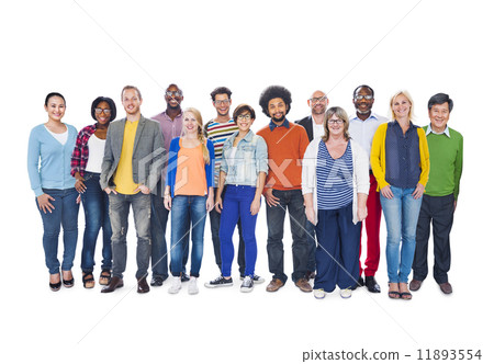 Group Of Multi-Ethnic People Isolated On White 11893554