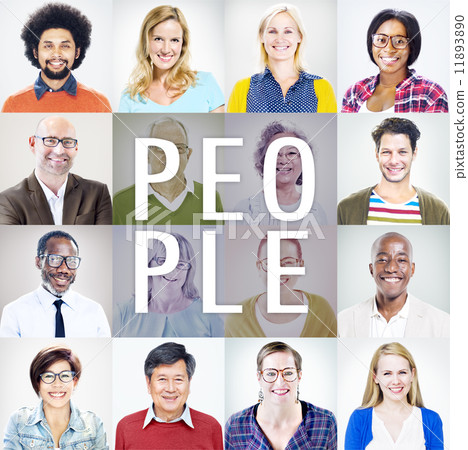 Portrait of Multiethnic Diverse Colorful People Portrait of Multiethnic Diverse Colorful People 11893890