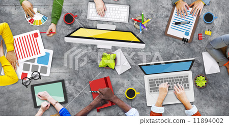 Diverse People Working and Photo Illustrations Diverse People Working and Photo Illustrations 11894002