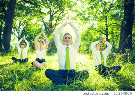 Business People Doing Yoga Business People Doing Yoga 11894009