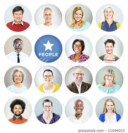 Portrait of Multiethnic People Smiling Portrait of Multiethnic People Smiling 11894015