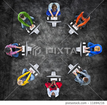 Group of People with Technology Concept Group of People with Technology Concept 11894216