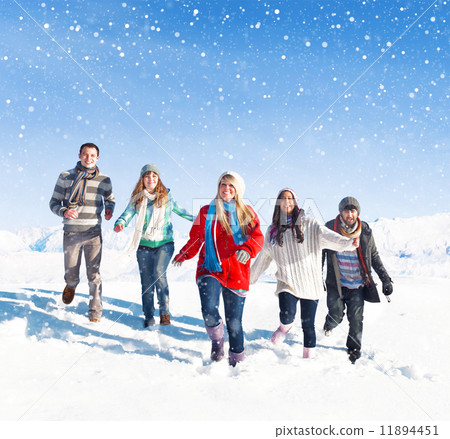 Group Of Friends Outdoors During Winter 11894451