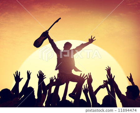 Silhouette Group of People in Concert Silhouette Group of People in Concert 11894474