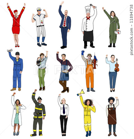 Group of Diverse Multiethnic People with Different Jobs Group of Diverse Multiethnic People with Different Jobs 11894738