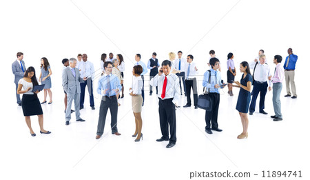 Large Group of Business People Talking Large Group of Business People Talking 11894741
