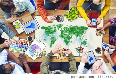 People with Global Concepts and Photo Illustrations 11895359