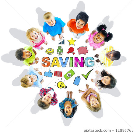 Group of Children and Saving Concept 11895763