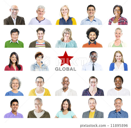Portrait of Multiethnic Colorful Diverse People Portrait of Multiethnic Colorful Diverse People 11895896