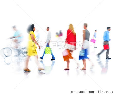 Group of Diverse Busy People Shopping Group of Diverse Busy People Shopping 11895903