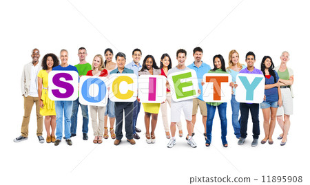 Multi-Ethnic Group Of People Holding 7 Letters Of Placards Formi Multi-Ethnic Group Of People Holding 7 Letters Of Placards Formi 11895908
