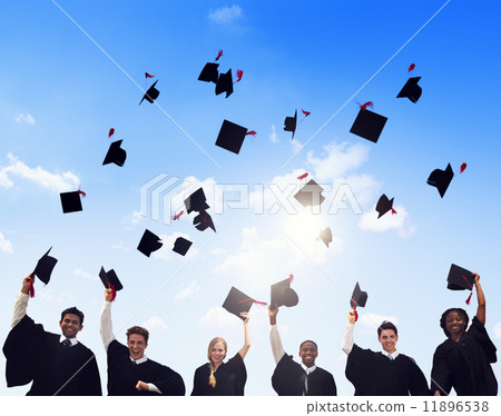 Group of Diverse International Students Celebrating Graduation 11896538